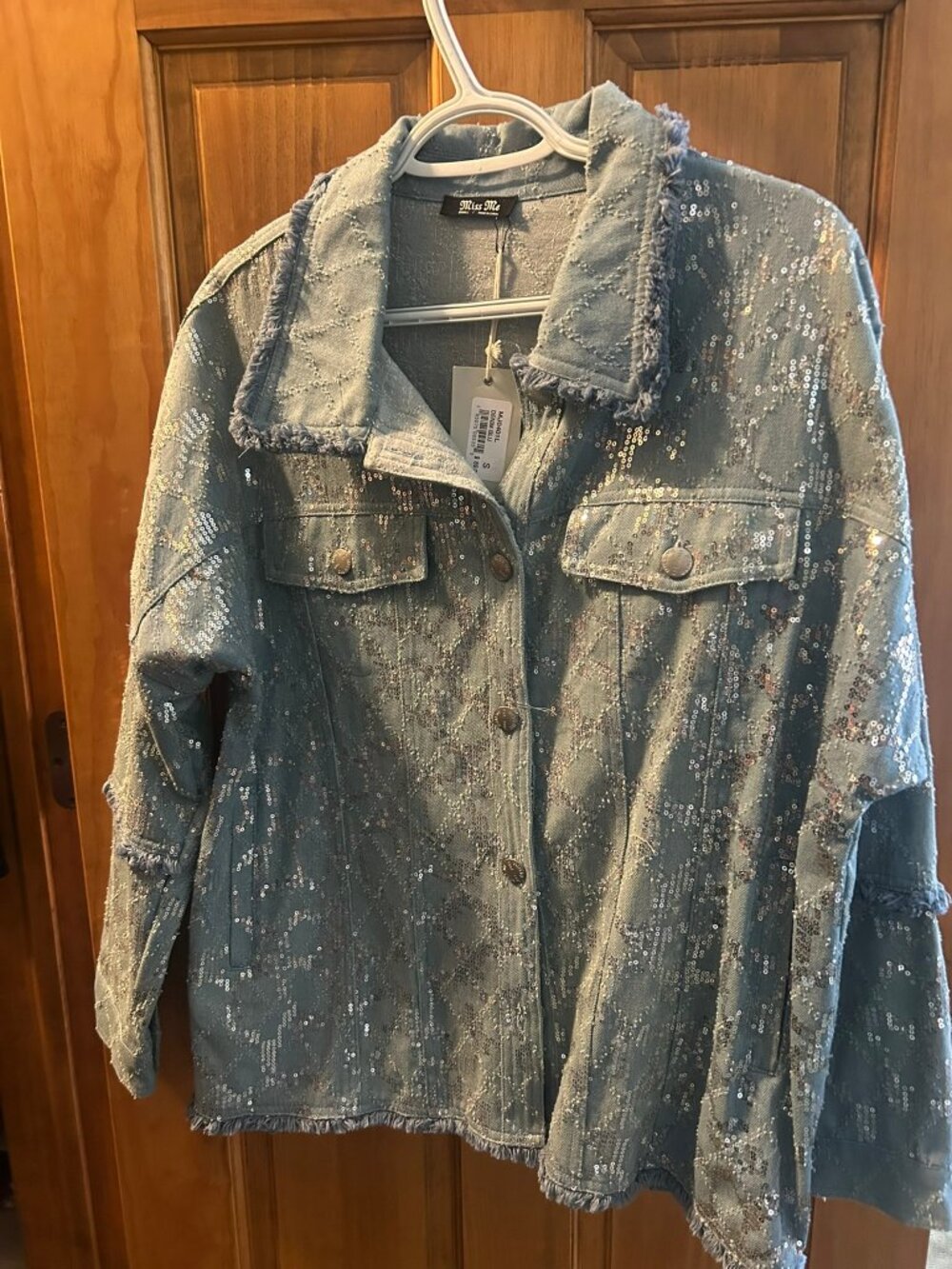 Miss Me Denim NWT OS Sequined Jacket
